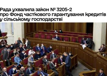 Рада ухвалила закон про створення Фонду часткового гарантування кредитів для фермерів